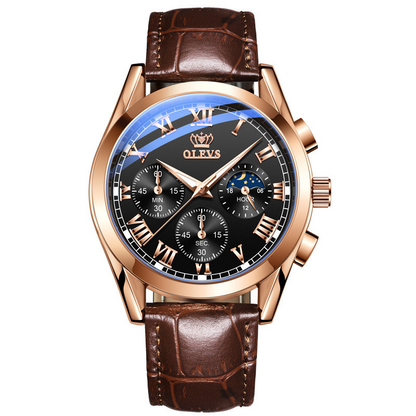 Men's Multifunctional Waterproof Luminous Quartz Watch