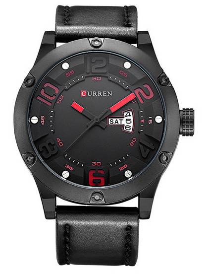 CURREN Men's Dual Calendar Waterproof Quartz Watch