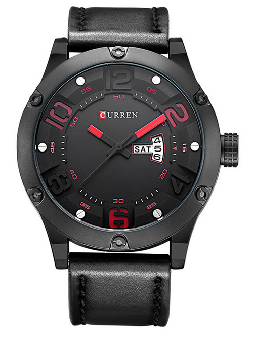 CURREN Men's Dual Calendar Waterproof Quartz Watch