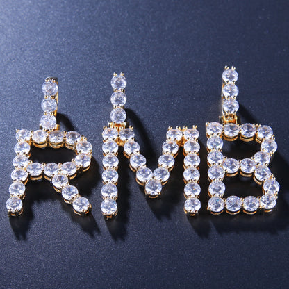 Bling Bling Letter Pendant Necklace with Zirconium (26)