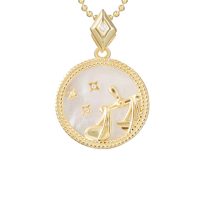 925 Silver Zodiac Necklace with Mother of Pearl Pendant