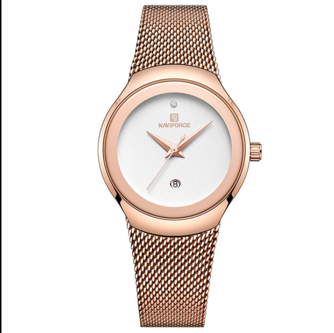 Women's Minimalist Business Quartz Watch with Mesh Band