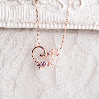 Shell Flower Alphabet Necklace in S925 Silver