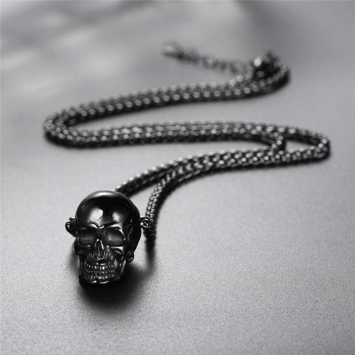 Punk Skull Pendant, Vintage Hip Hop Necklace