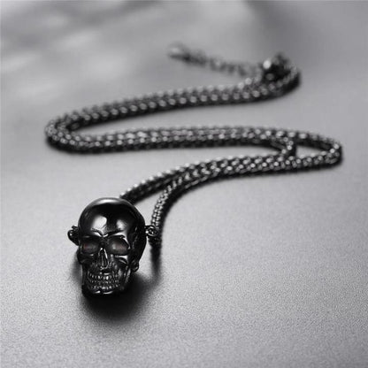Punk Skull Pendant, Vintage Hip Hop Necklace