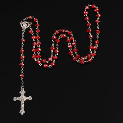 Crystal Cross Bead Necklace