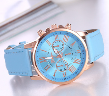 Women's Leather Strap Roman Numeral Watch for All