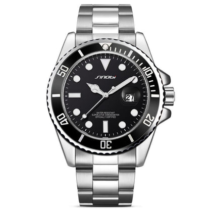 New Men's High-grade Steel Belt Luminous Waterproof Quartz Watch