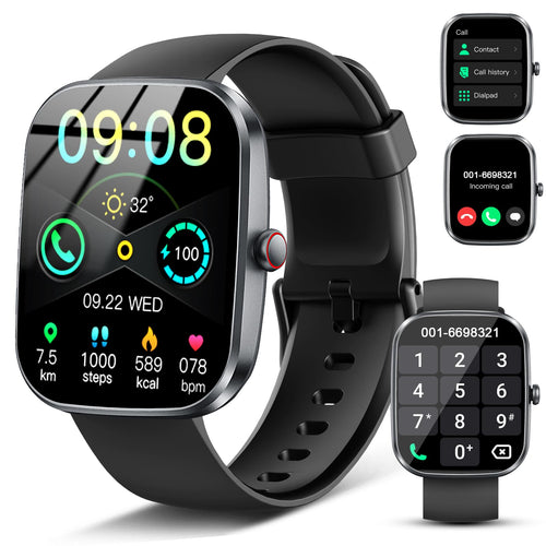 Smart Watch(Answer/Make Call) 1.91" Smartwatch for Men Women2025 Fitness Watch with 110+ Sport Modes Fitness Activity Tracke with Pedometer/Sleep Monitor/Heart Rate/IP68 Waterproof for Android iOS