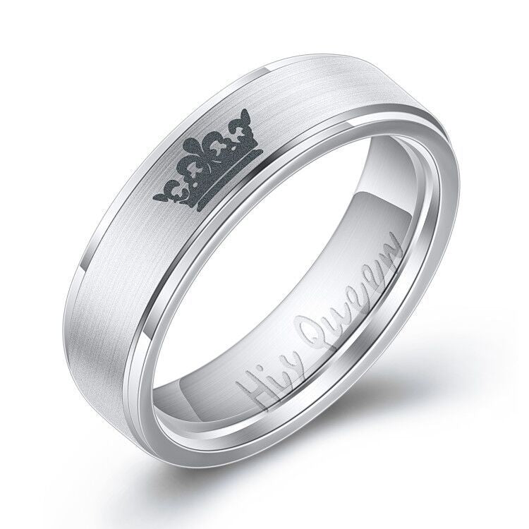 Titanium Steel His and Hers Couple Rings