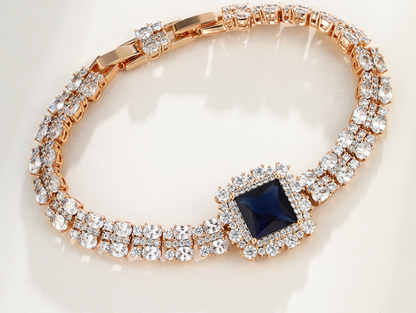 Square Micro Inlaid Zirconium Buckle Bracelet
