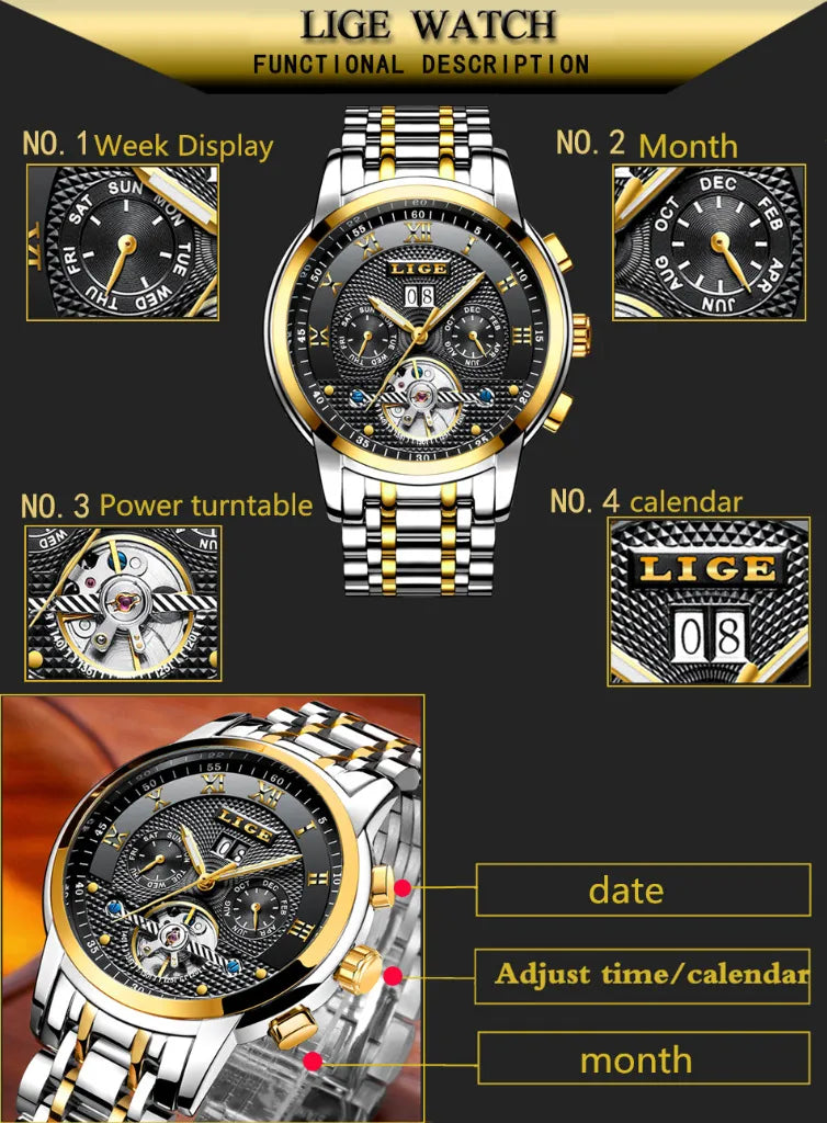 Automatic Mechanical Waterproof Business Watch