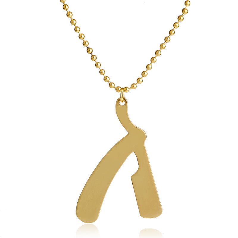 Men's Hip-Hop Alloy Blade Pendant Razor Necklace