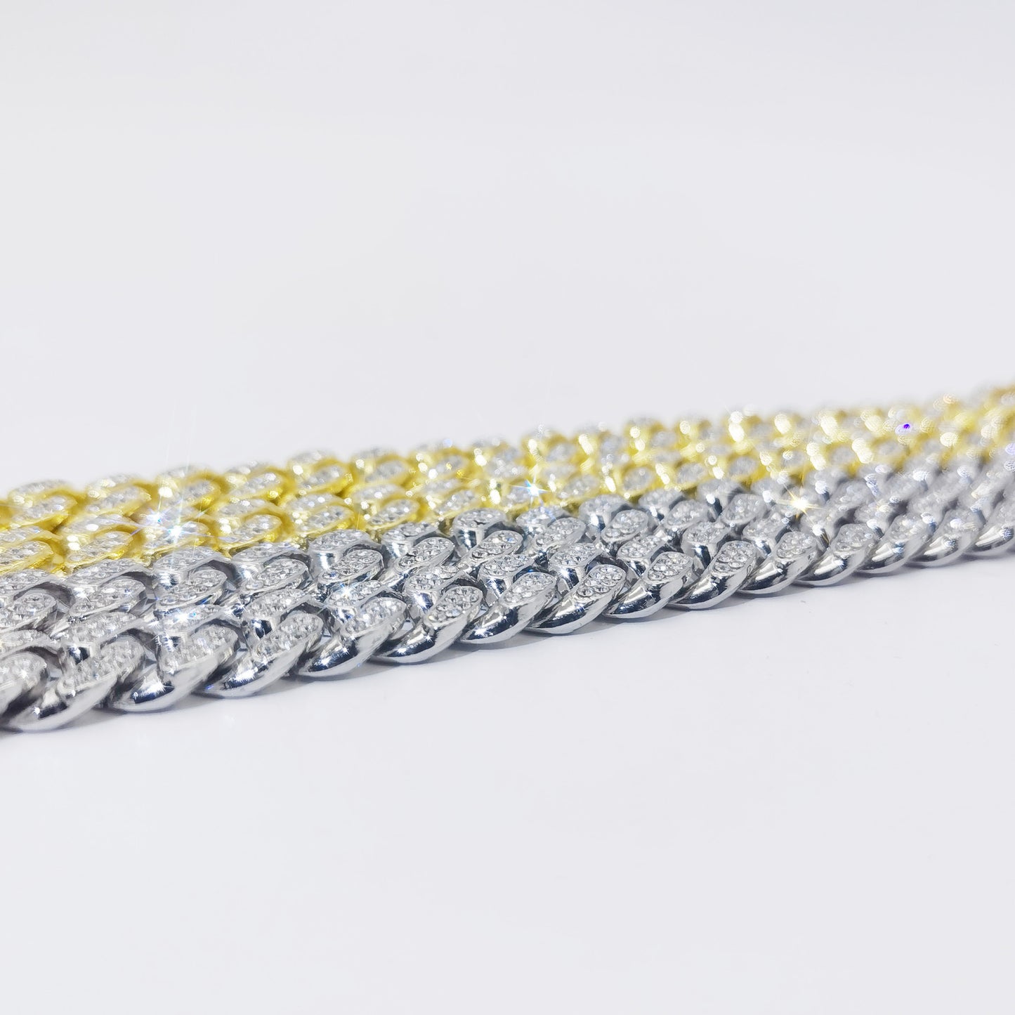 13mm Flat Cuban Link Diamond Bracelet for Hip Hop