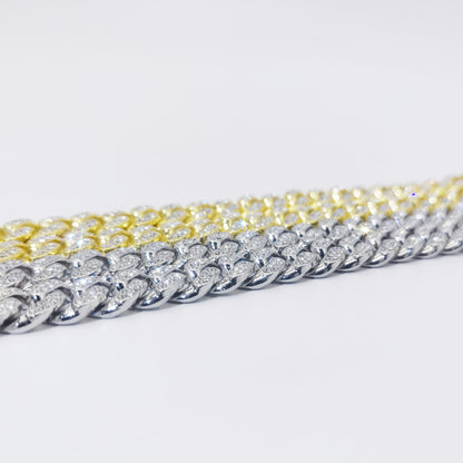 13mm Flat Cuban Link Diamond Bracelet for Hip Hop