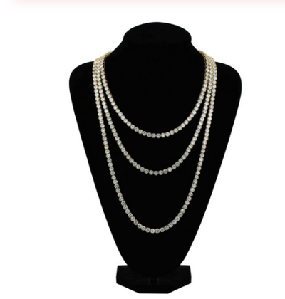 4mm Zirconia Single Row Hip Hop Necklace