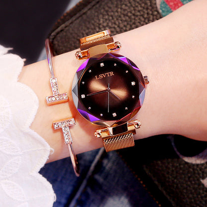 Wholesale Women's Quartz Starry Sky Watch with Magnet Band