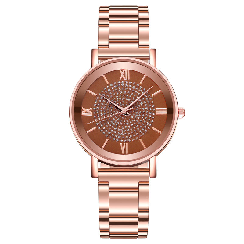 Starry Sky Quartz Watch for Women with Steel Band