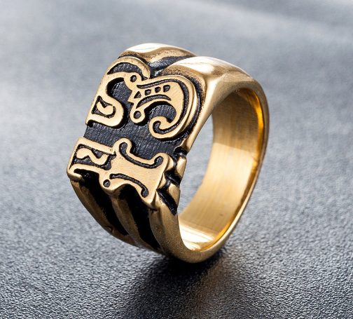 Personalized Retro Titanium Steel Men's Ring