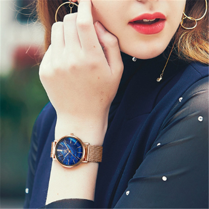 Women's Starry Sky Watch with Mesh Band