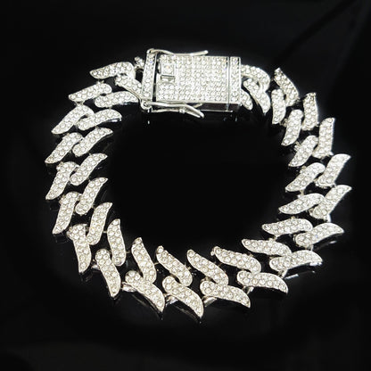 Alloy Dragon Tooth 16mm Cuban Link Hip Hop Necklace
