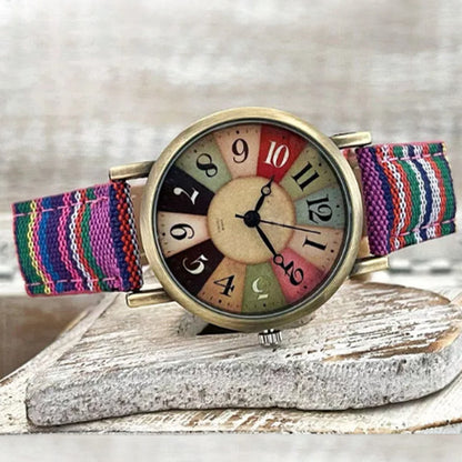 Fashionable Women's Quartz Watch with Denim Strap