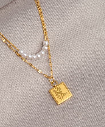 18K Gold Plated Butterfly Necklace with Ceramic Pendant