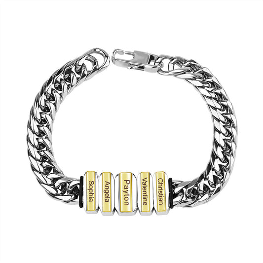 Men's Cuban Link Bracelet - Engraveable Titanium Steel