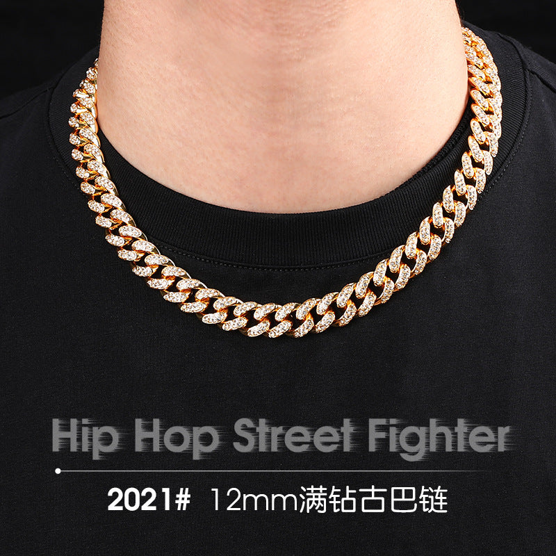 High-Quality Men's Cuban Link Chain - 12mm Hip Hop Style
