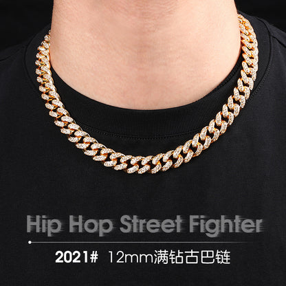 High-Quality Men's Cuban Link Chain - 12mm Hip Hop Style