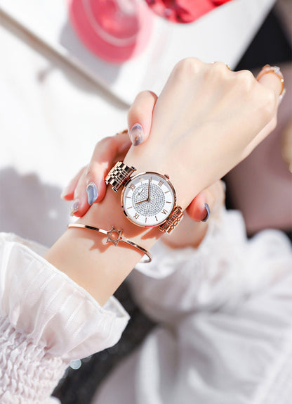 Fashion Women's Quartz Watch with Starry Sky Design
