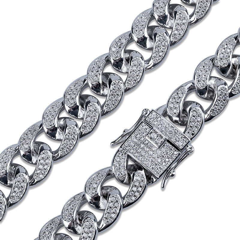 Miami Cuban Link with Zirconia Stone Jewelry Clasp