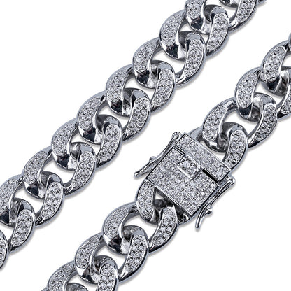 Miami Cuban Link with Zirconia Stone Jewelry Clasp
