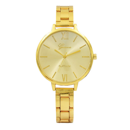 12-Crystal Steel Band Women's Fashion Quartz Watch
