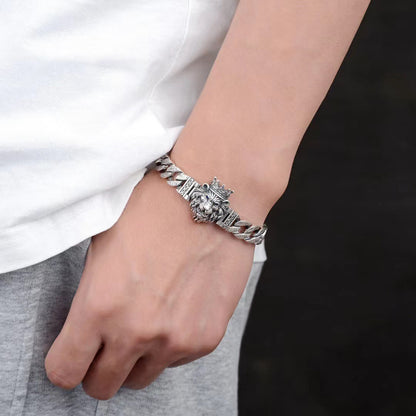 Cuban Bracelet for Men - Fashion Lion King Design