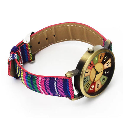 Fashionable Women's Quartz Watch with Denim Strap