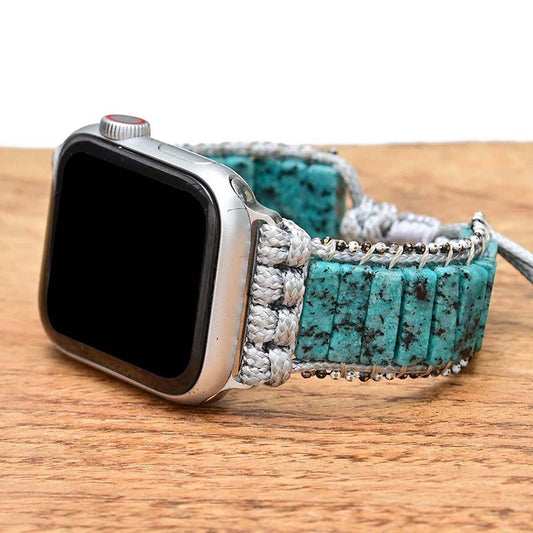 Bohemian Stone Watch with Blue Sesame Strap Bracelet