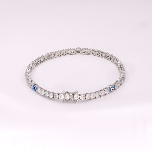 Hip Hop Style Tennis Bracelet with Zircon Devil Eye