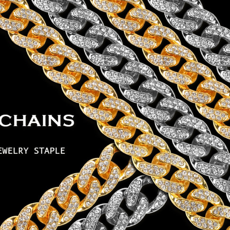 High-Quality Men's Cuban Link Chain - 12mm Hip Hop Style