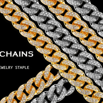 High-Quality Men's Cuban Link Chain - 12mm Hip Hop Style