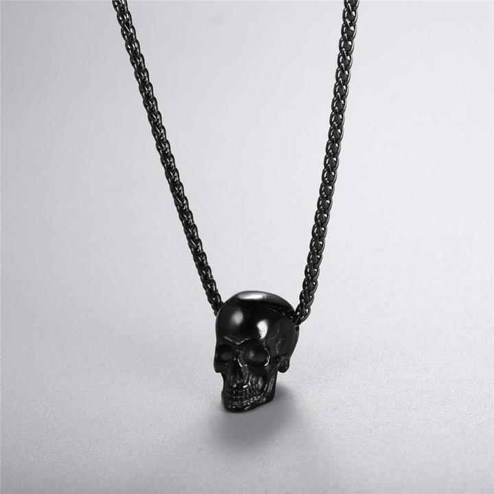 Punk Skull Pendant, Vintage Hip Hop Necklace