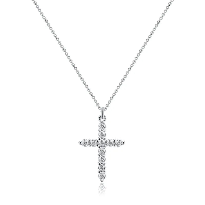 Rotatable Cross Crown Diamond Necklace
