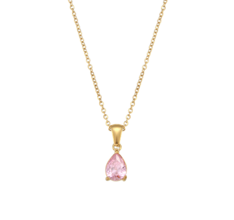 18K Gold Necklace with Amethyst Zodiac Pendant (One Piece)
