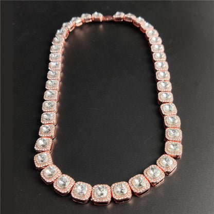 Hip Hop Men's Square Zirconia Pendant Necklace