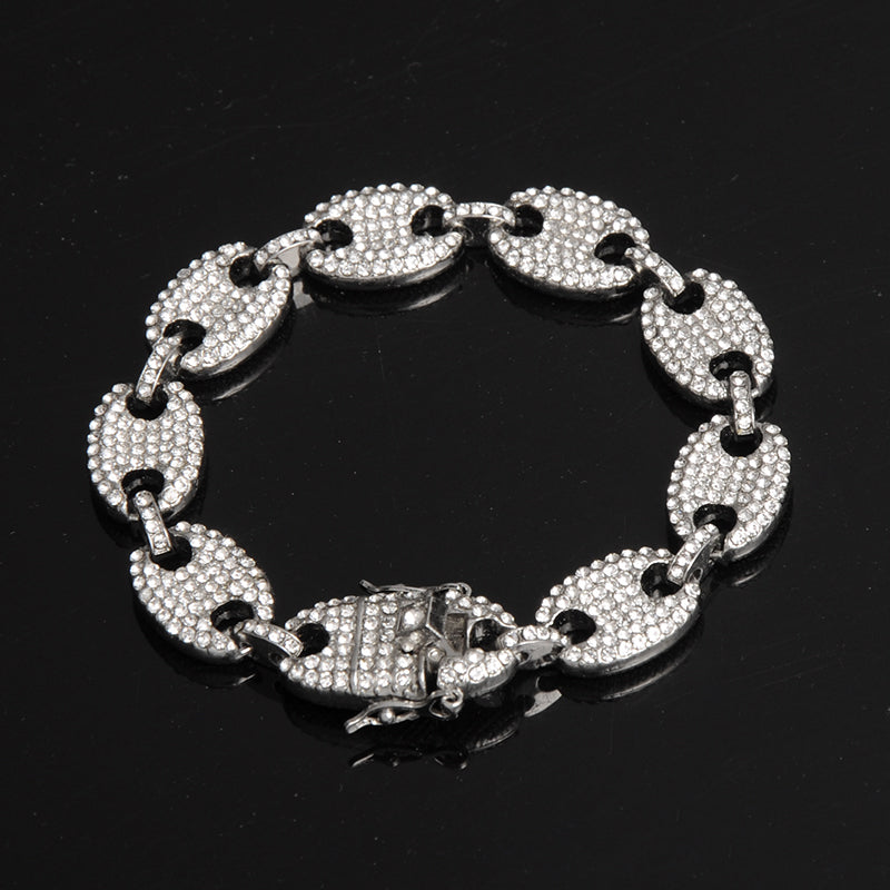 Colorful Diamond-studded Hip Hop Men's Cuban Bracelet