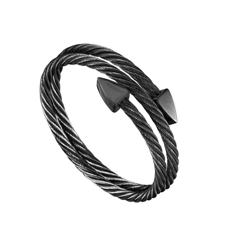 Men's Steel Wire Bracelet - Hip Hop Punk Fashion Accessory