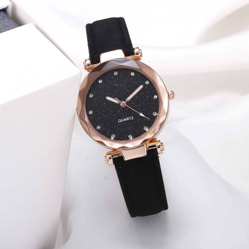Blush Pink Starry Sky Watch for Girls - Minimalist Design