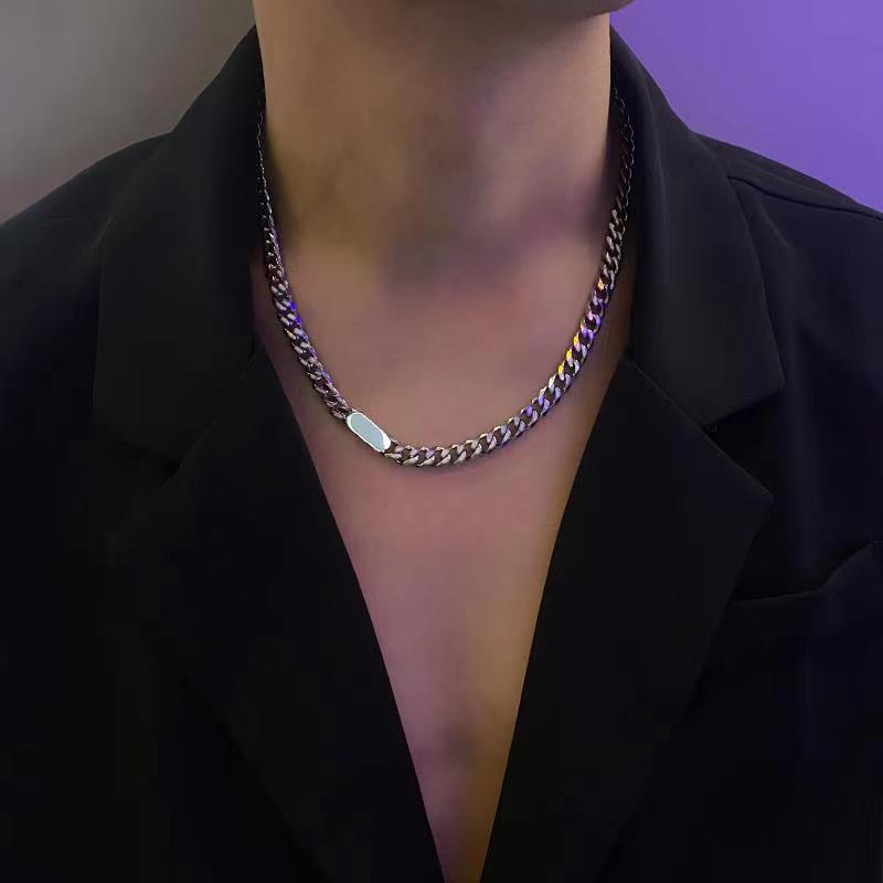 Men's Titanium Steel Cuban Chain Necklace - Simple Style