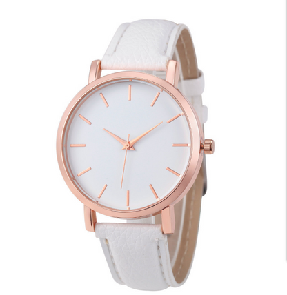 Women's Quartz Watch with Leather Strap - Casual Simple