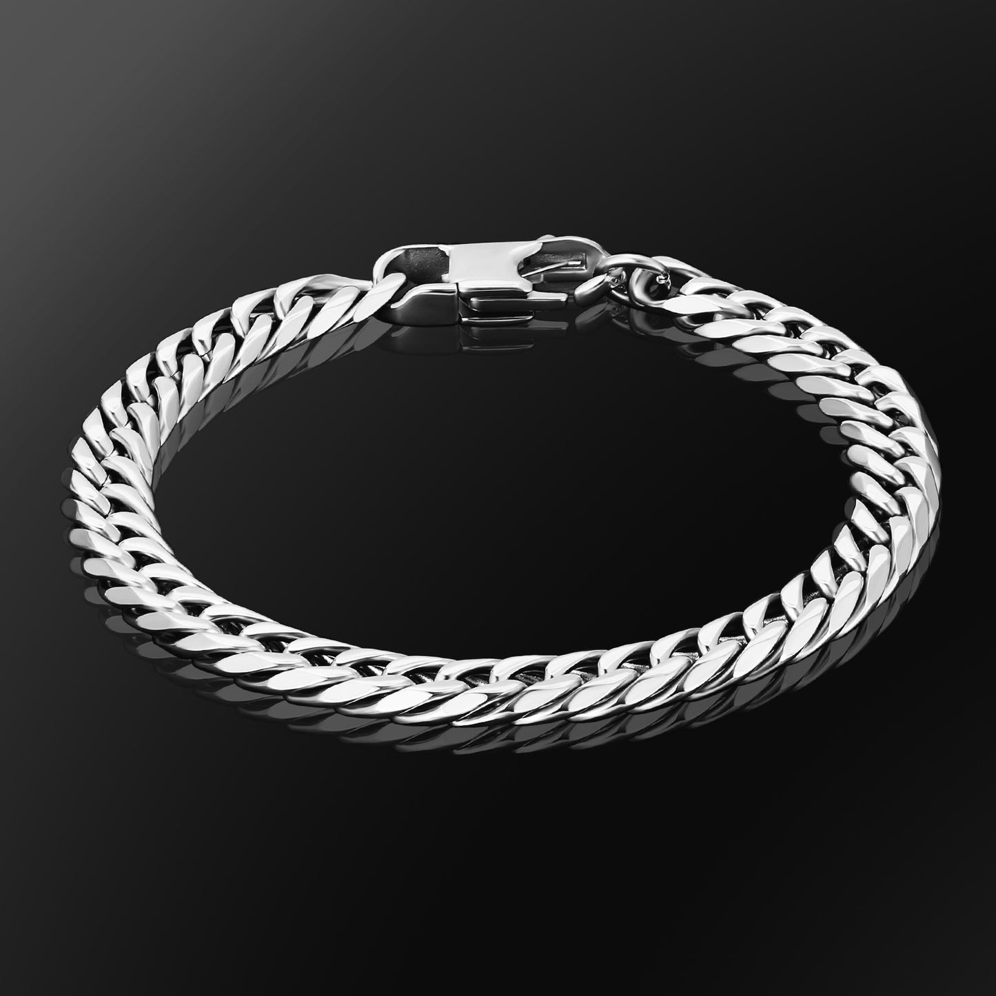 8mm Stainless Steel Hexagonal Cuban Bracelet for Men